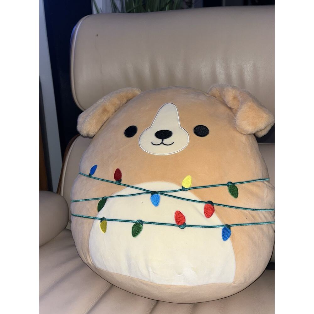 Squishmallows Stevon The Golden Retriever Large 24 Inch Plush Holiday Lights